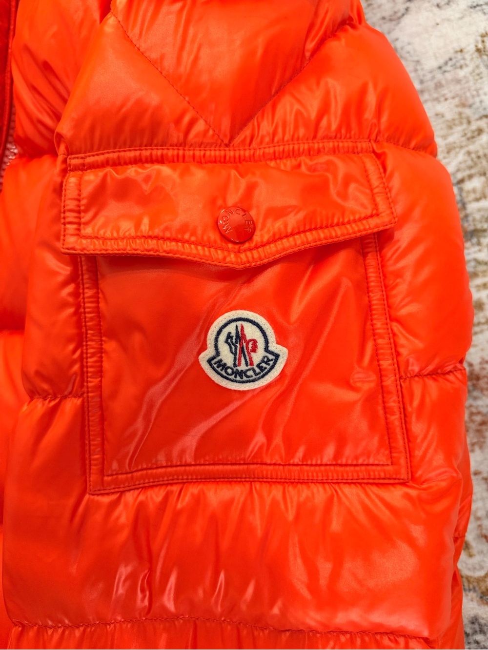 Moncler Maya Orange Puffer Jacket - Picture 13 of 14